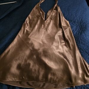 Lane Bryant Brown Satin Chemise